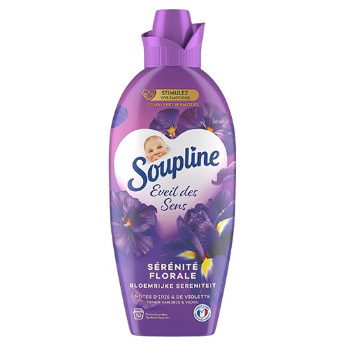 Soupline - Adoucissant Soupline Eveil des Sens, Sérénité Florale, Protège  les fibres textiles, 42 Lavages, Bleu, Flacon de 1080 ml : :  Epicerie